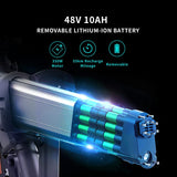 Portable battery of Himo ZB20 48V 250W 20'' Fat Tire Foldable Electric Bike