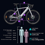 Dimension of HIMO C30 36V 250W 28" Electric Bike